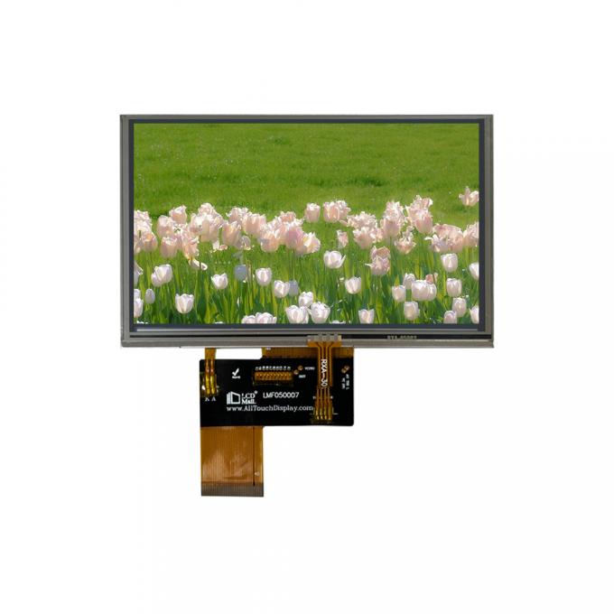 5Affichage LCD TFT de 0,0 pouce pour paysage 800*480 Résolution 550nits Interface RVB 40 broches Panneau tactile capacitif pour maison intelligente 0